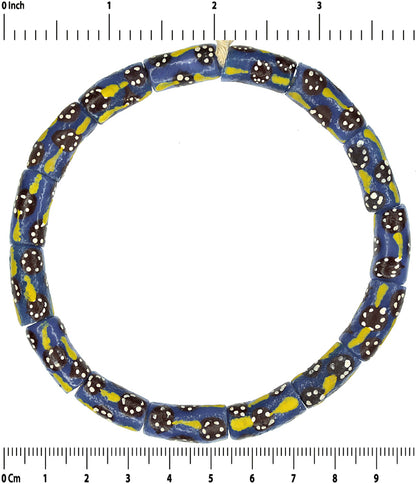 Krobo recycled beads powder glass handmade African trade ethnic jewelry bracelet - Tribalgh