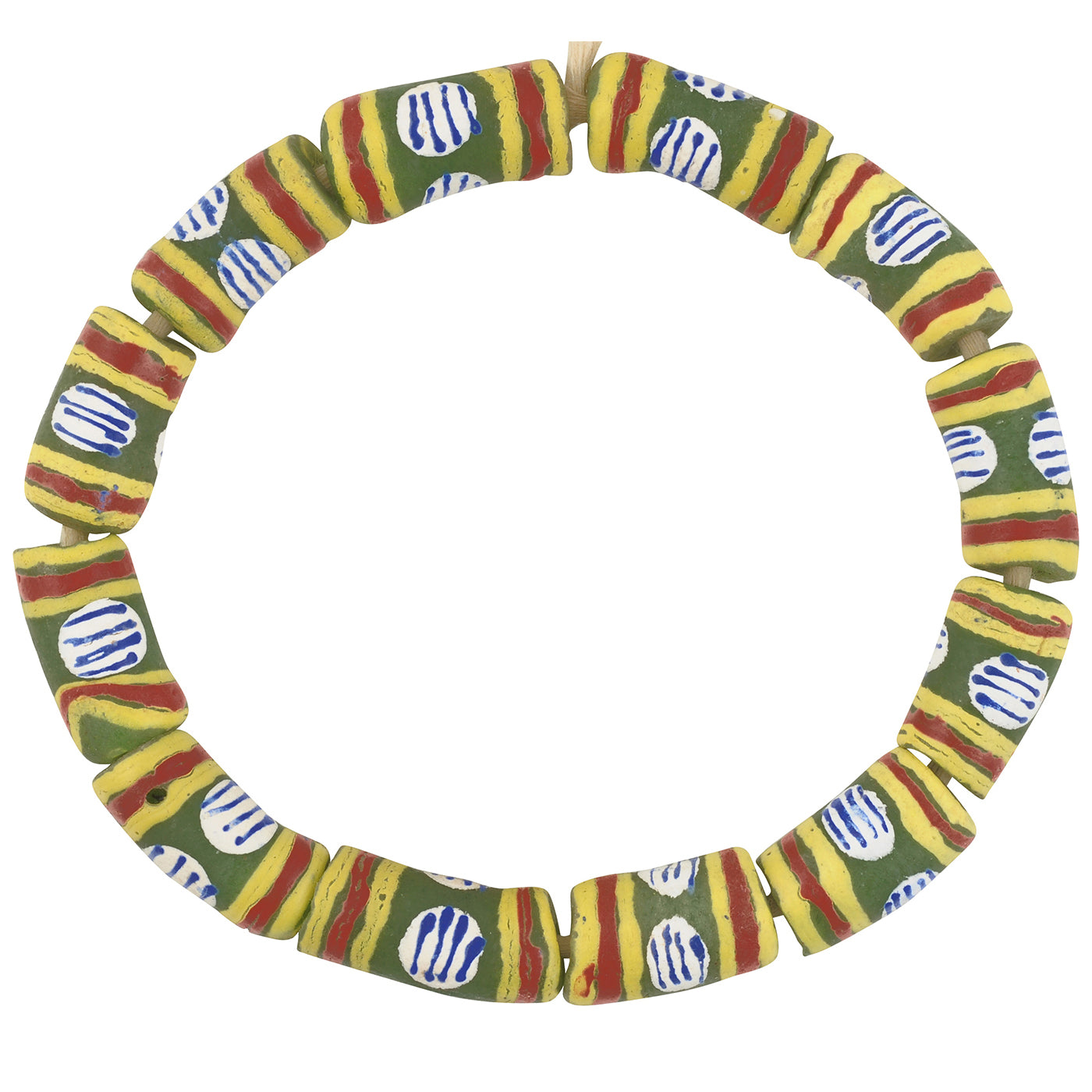 African beads recycled glass Krobo tribal bracelet Ghana jewelry - Tribalgh