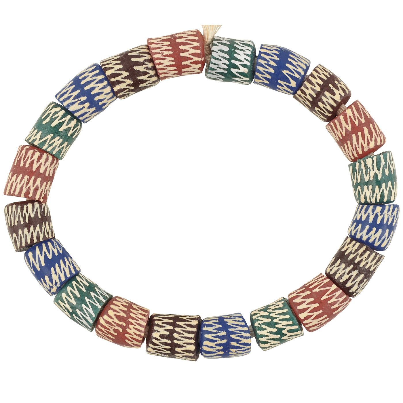 African handmade beads recycled glass powder bracelet Ghana - Tribalgh