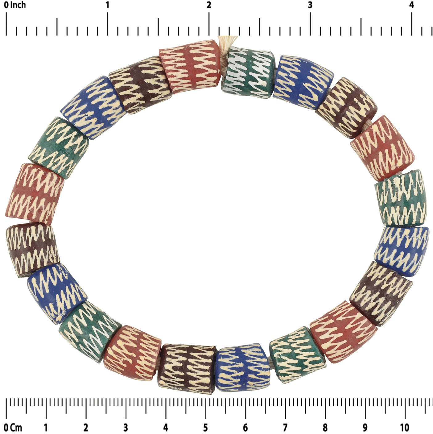 African handmade beads recycled glass powder bracelet Ghana - Tribalgh