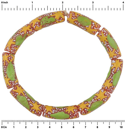 Handgemachte Perlen Krobo recyceltes Pulverglas Afrikanisches Armband Ghana - Tribalgh