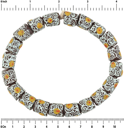 Afrikanische Perlen Krobo ethnisches Armband aus recyceltem Glaspulver Ghana - Tribalgh
