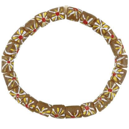 Afrikanische Perlen handgemachtes Krobo recyceltes Glaspulver ethnisches Armband - Tribalgh