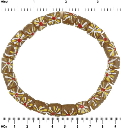 Afrikanische Perlen handgemachtes Krobo recyceltes Glaspulver ethnisches Armband - Tribalgh