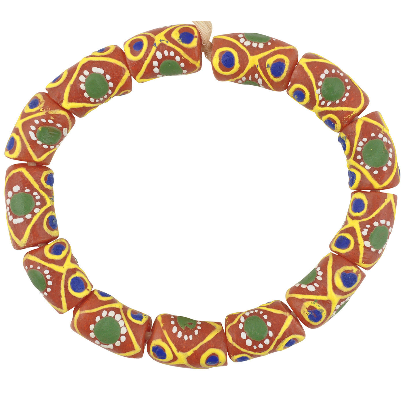 Recycled beads powder glass African tribal bracelet Ghana jewelry - Tribalgh
