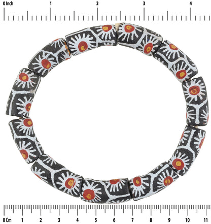 Afrikanische Perlen recyceltes Glaspulver Krobo Ghana ethnisches Armband - Tribalgh