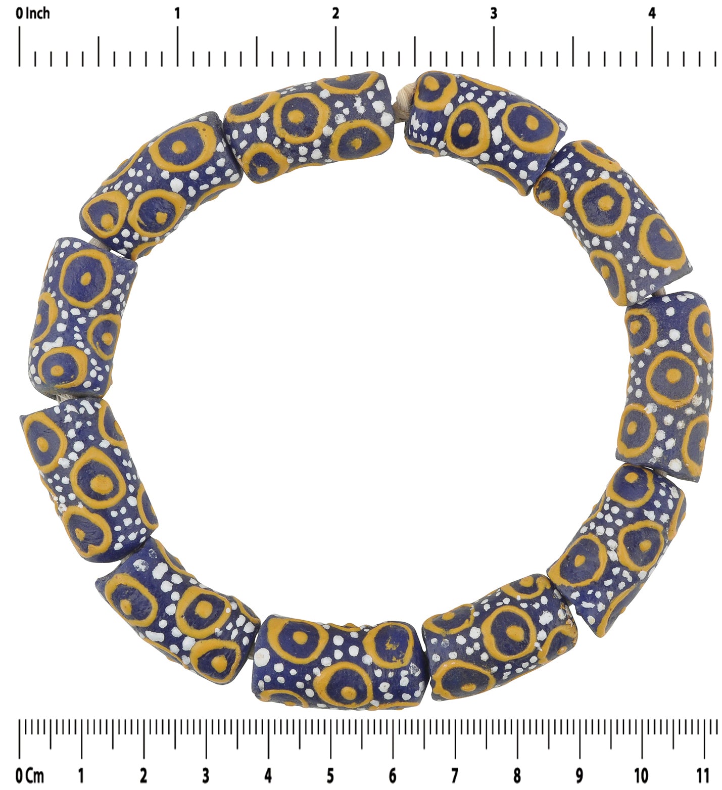 African beads recycled powder glass Krobo bracelet Ghana jewelry - Tribalgh