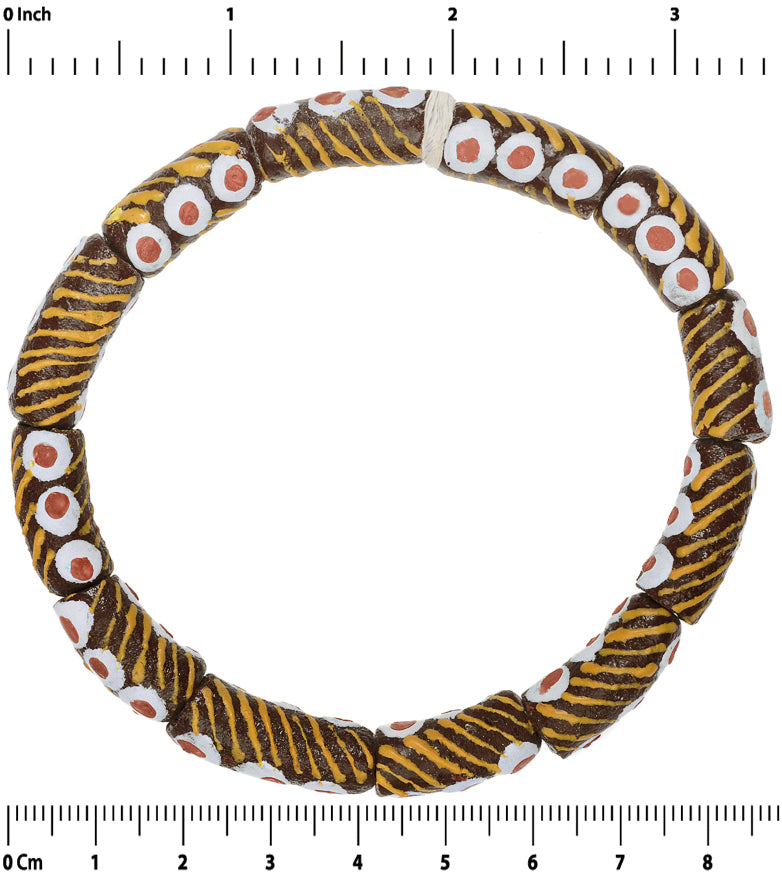 Recycled powder glass beads African trade Krobo Ghana tribal jewelry bracelet - Tribalgh