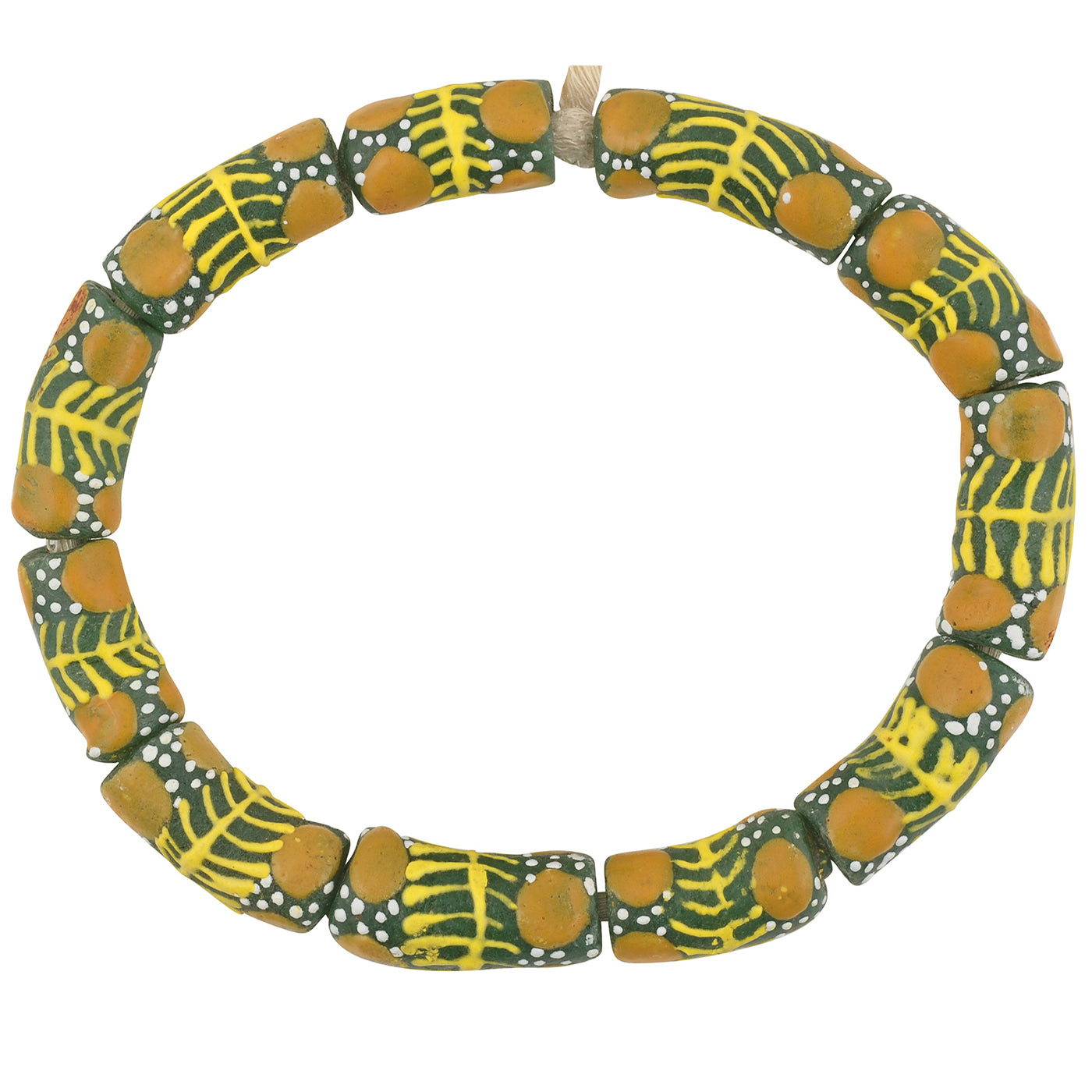 African recycled glass powder beads handmade Ghana bracelet - Tribalgh