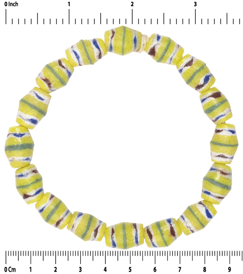 Handmade Krobo Beads Recycled Powder Glass African Trade Ghana Ethnic Bracelet - alternate view