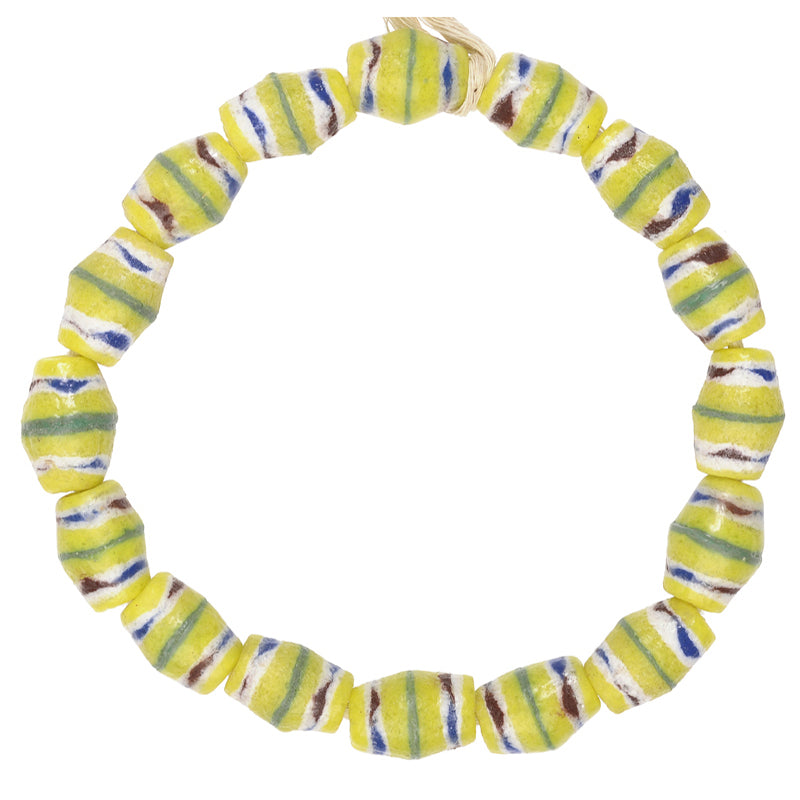 Handmade Krobo Beads Recycled Powder Glass African Trade Ghana Ethnic Bracelet
