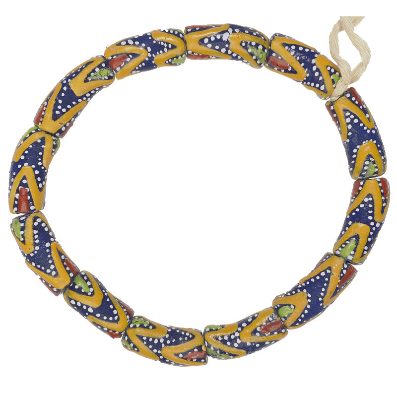 African beads recycled glass powder handmade Krobo ethnic tribal jewelry Ghana - Tribalgh