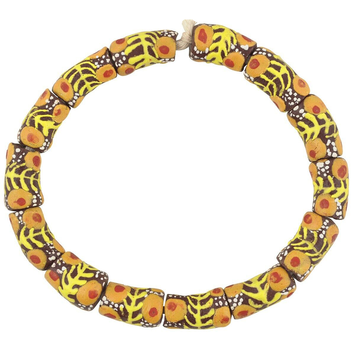 Perlen recyceltes Pulverglas Afrikanisches Stammes-Armband Ghana handgefertigt - Tribalgh