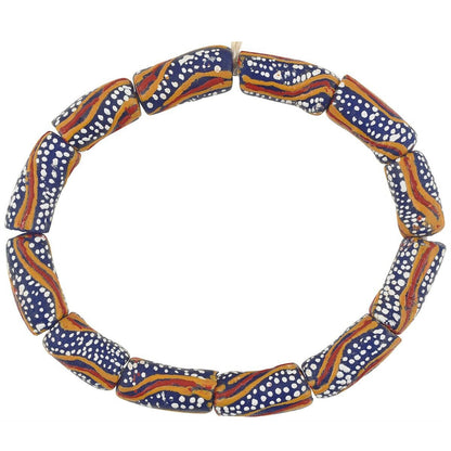 Afrikanische Perlen Pulver Glas handgefertigt Ghana Stammes-Schmuck-Armband - Tribalgh