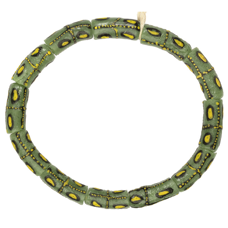 Krobo African trade beads handmade recycled powder glass ethnic jewelry bracelet - Tribalgh