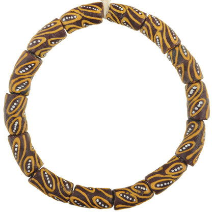 Krobo beads recycled powder glass African trade Ghana ethnic jewelry bracelet - Tribalgh