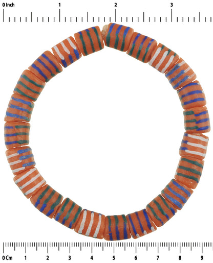 Powder glass recycled beads handmade African trade Krobo Dipo ethnic bracelet - Tribalgh
