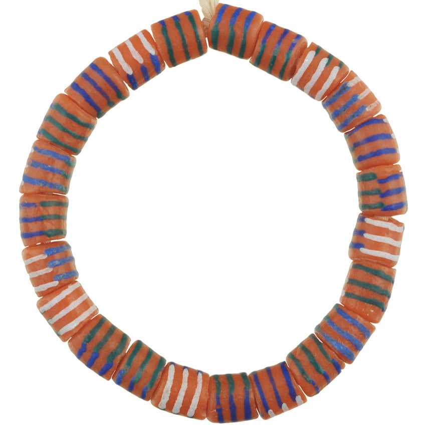 Powder glass recycled beads handmade African trade Krobo Dipo ethnic bracelet - Tribalgh