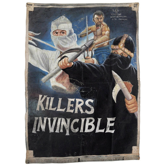 Ghana Movie poster pittura a olio a mano cinema africano sacco di farina KILLERS INVINCIBLE - Tribalgh