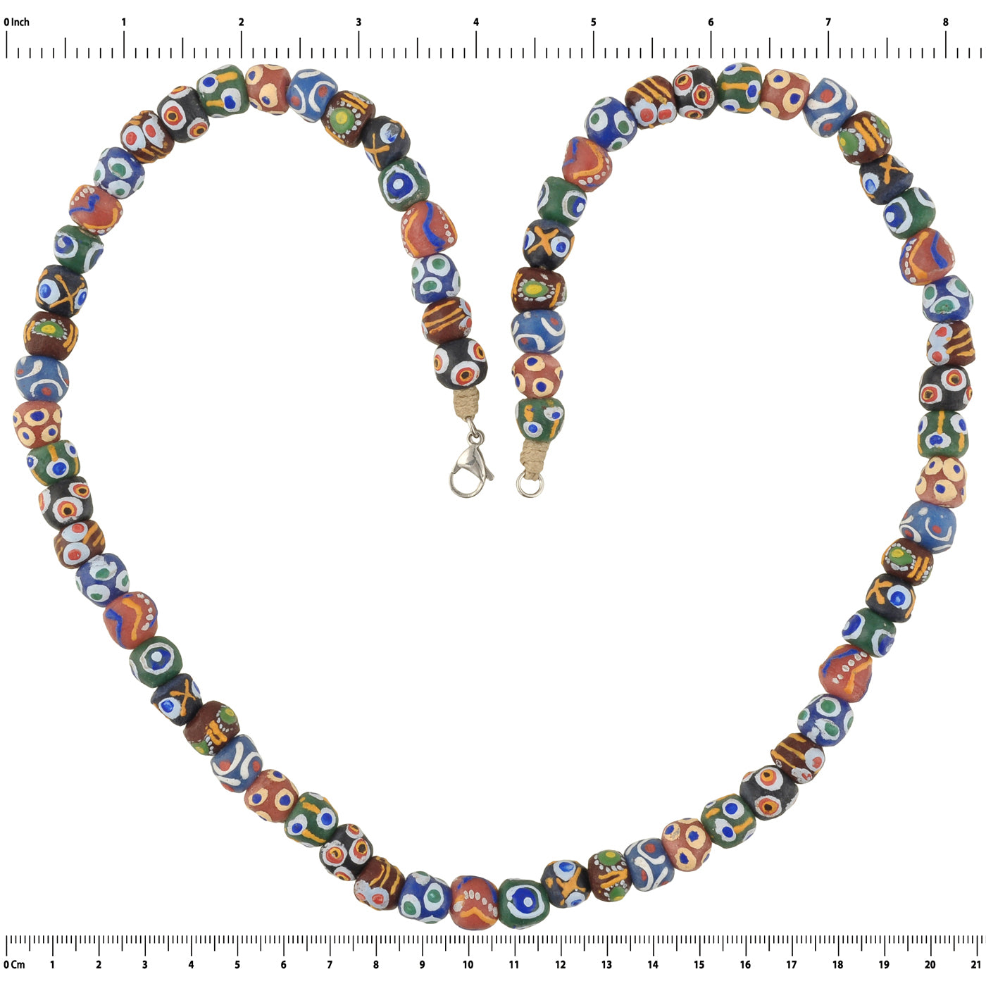 Handmade recycled glass beads necklace ready to wear jewelry Krobo Ghana Africa - Tribalgh