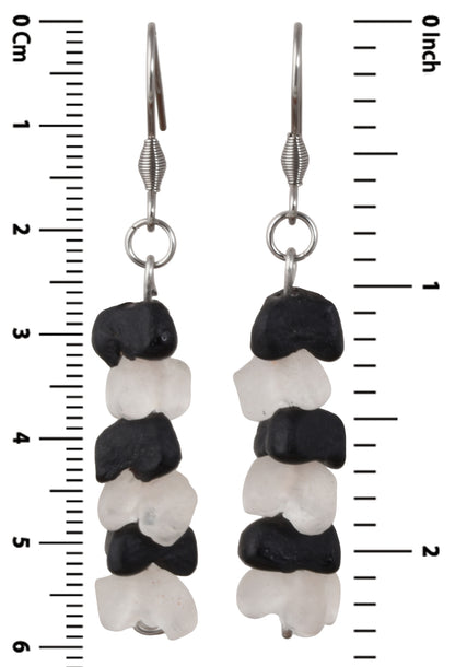 African glass trade beads handmade bracelet earrings memory wire stainless steel - Tribalgh
