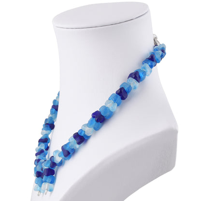 Afrikanischer Glashandel Perlen handgemachte Halskette Schmuck Erinnerungsdraht Edelstahl - Tribalgh