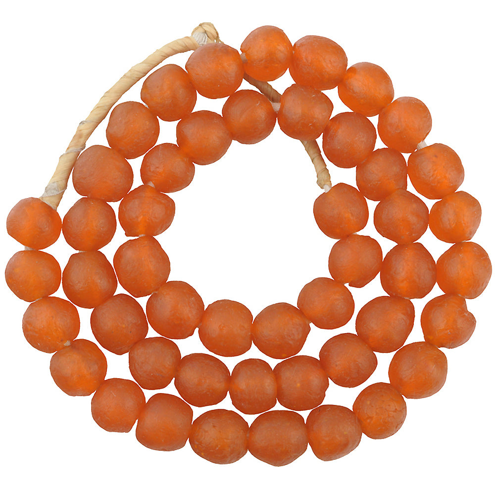 Handgefertigte 11–12 mm Krobo-Glasperlen – durchscheinende afrikanische Handelsperlen