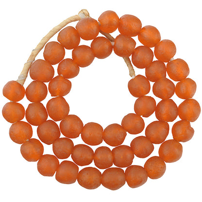 Handgefertigte 11–12 mm Krobo-Glasperlen – durchscheinende afrikanische Handelsperlen