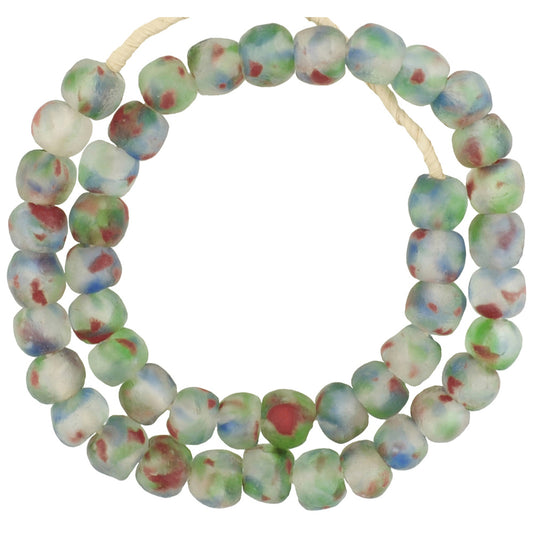 Pulverglas recycelte Perlen handgefertigter afrikanischer Handel Krobo zeremonielle Schmuckstücke Dipo - Tribalgh