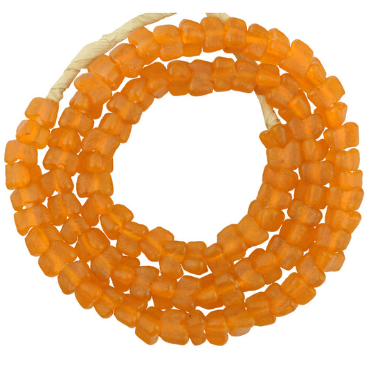 Krobo powder glass beads African trade translucent recycled Flower - Tribalgh