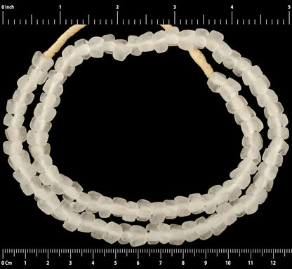 New Krobo Powderglass Beads Flower Recycled Glass Beads African Trade Ghana Dipo - zoomed-in detail