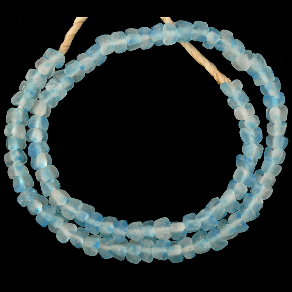 African trade handmade beads recycled Krobo powder glass Flower ethnic jewelry - Tribalgh