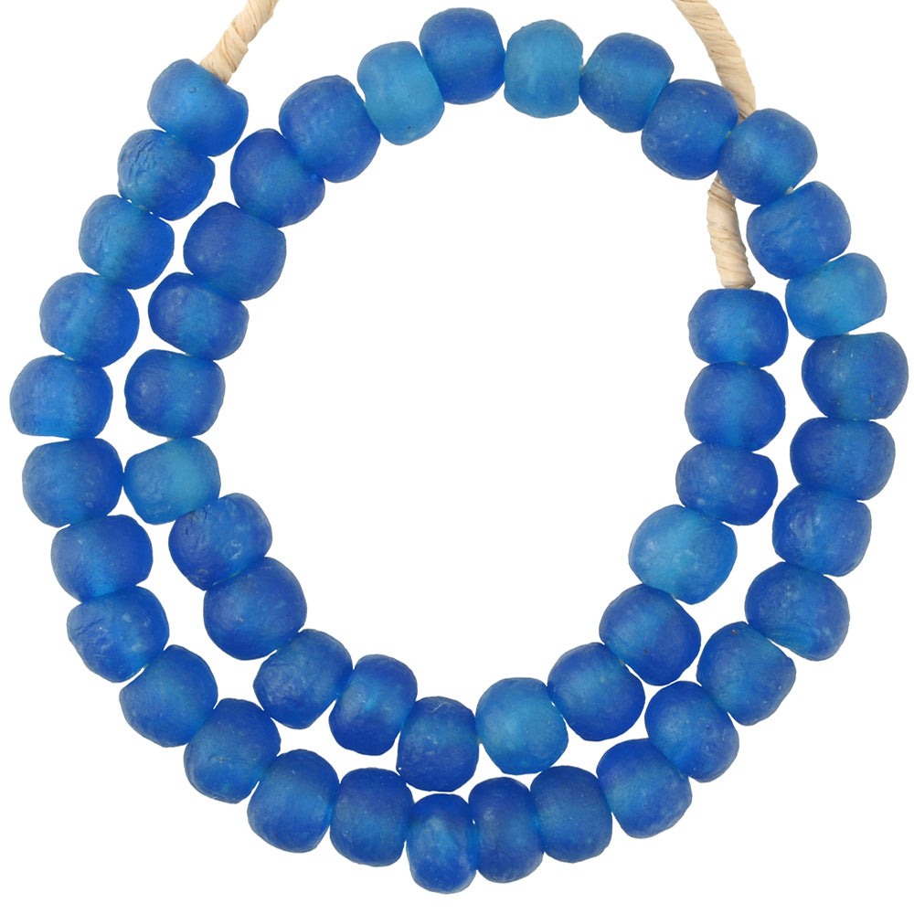 African trade recycled beads powder glass Krobo handmade necklace translucent - Tribalgh