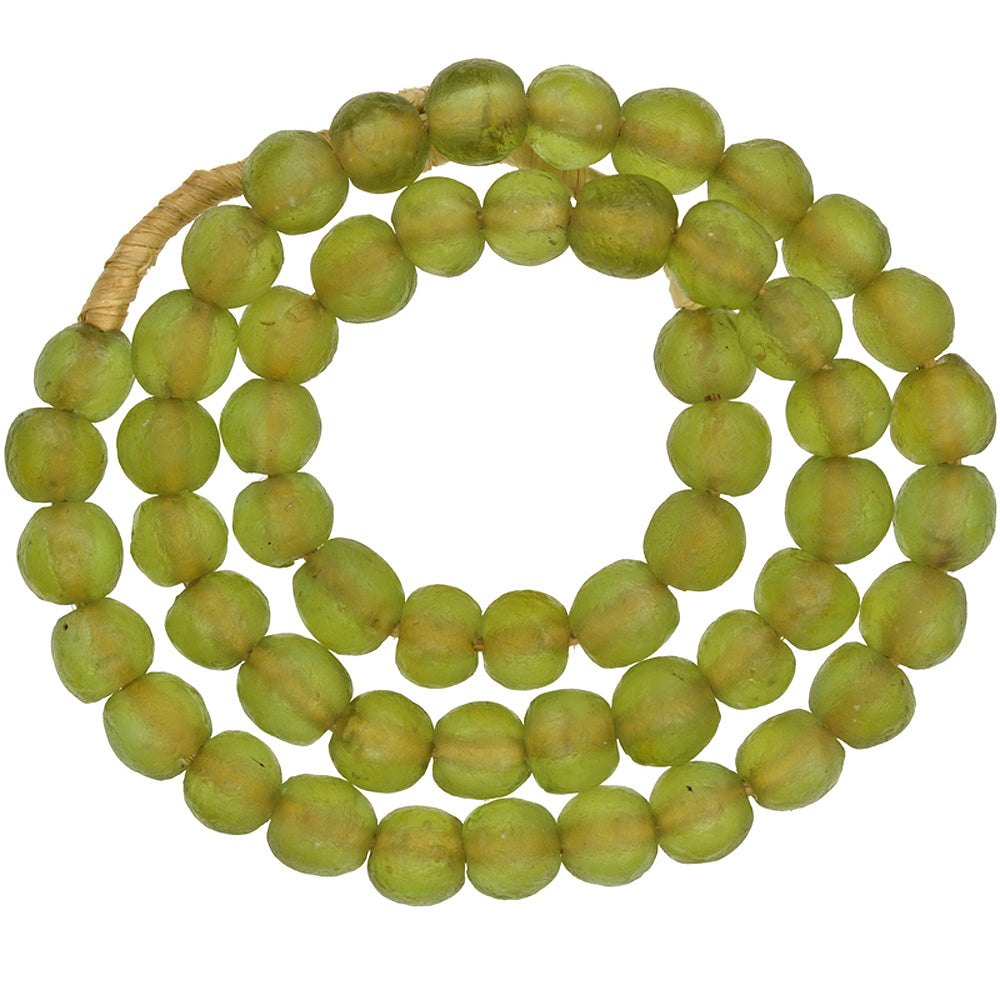 New African trade beads Krobo powderglass translucent recycled glass beads Dipo - Tribalgh
