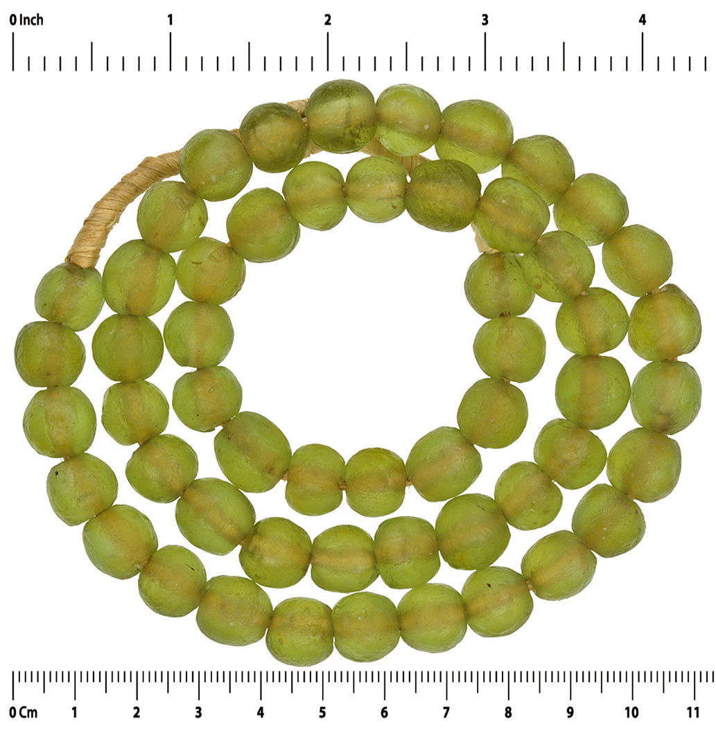 New African trade beads Krobo powderglass translucent recycled glass beads Dipo - Tribalgh