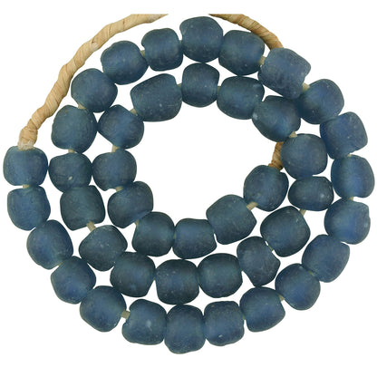 Afrikanische handgemachte Perlen recyceltes Glas Halskette transluzent ethnisch - Tribalgh