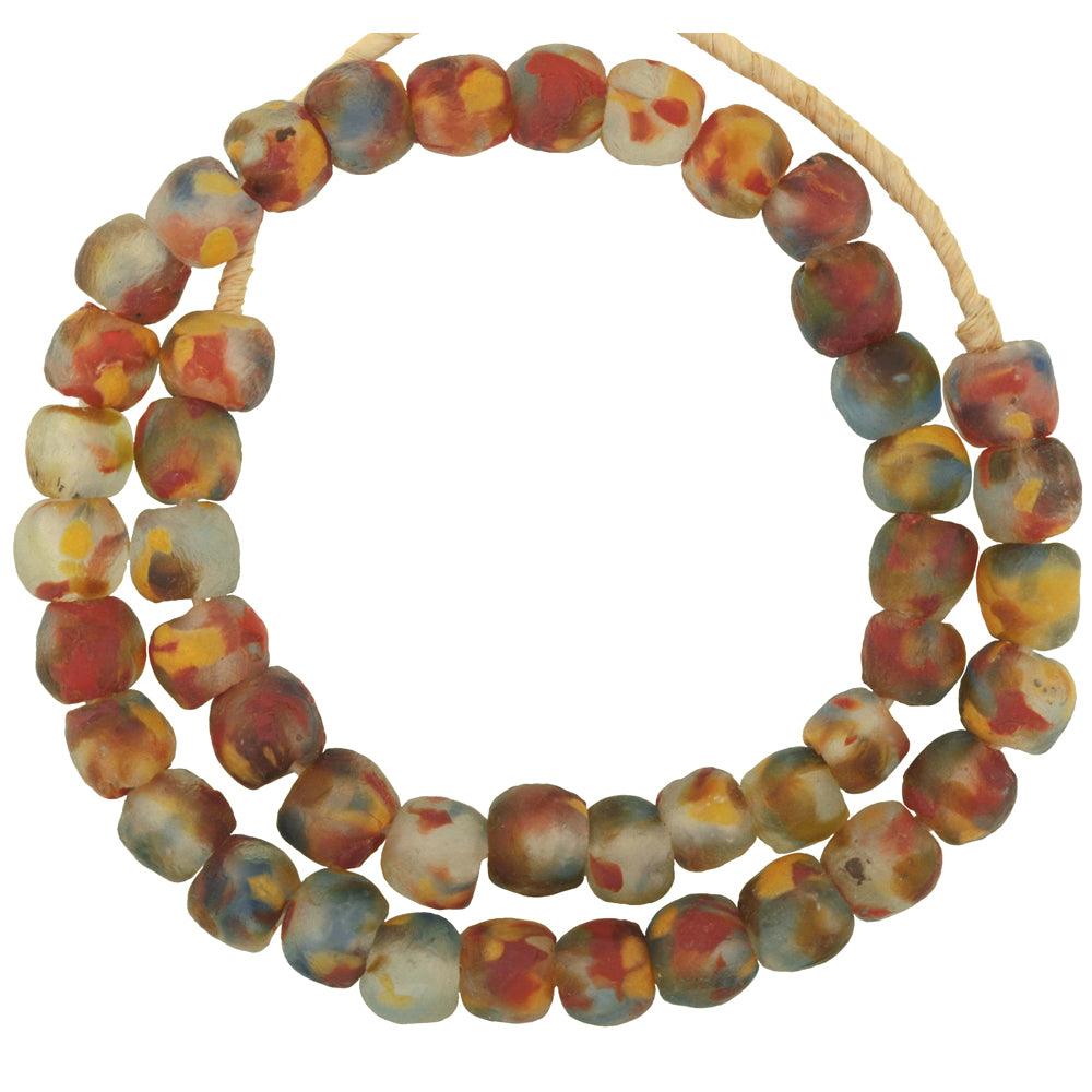 Trade beads recycled powder glass Krobo Ghana African handmade tribal jewelry - Tribalgh