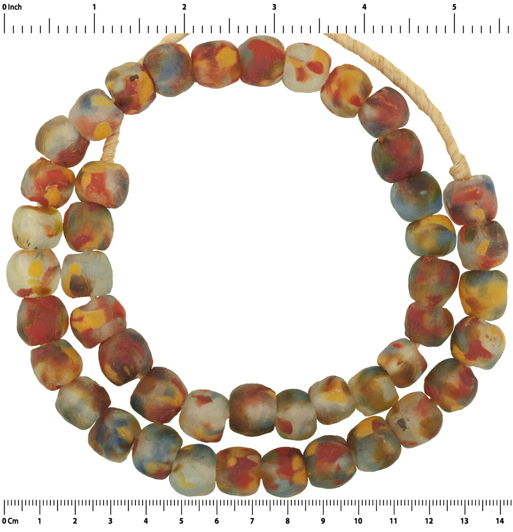 Trade beads recycled powder glass Krobo Ghana African handmade tribal jewelry - Tribalgh