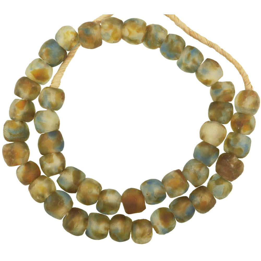 Perlen recyceltes Glaspulver handgemachte Krobo transluzente zeremonielle Dipo Halskette - Tribalgh