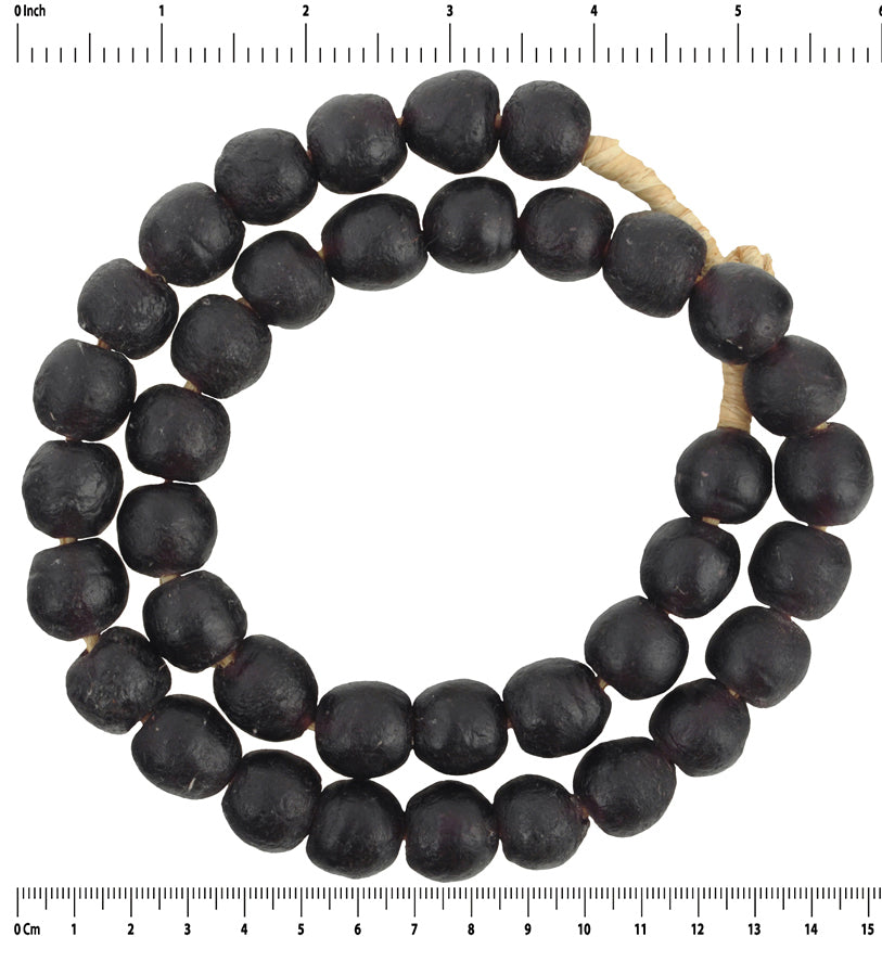 Large Dark Purple Translucent Glass Beads African Trade Beads - close-up