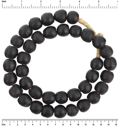 Large Dark Purple Translucent Glass Beads African Trade Beads - close-up