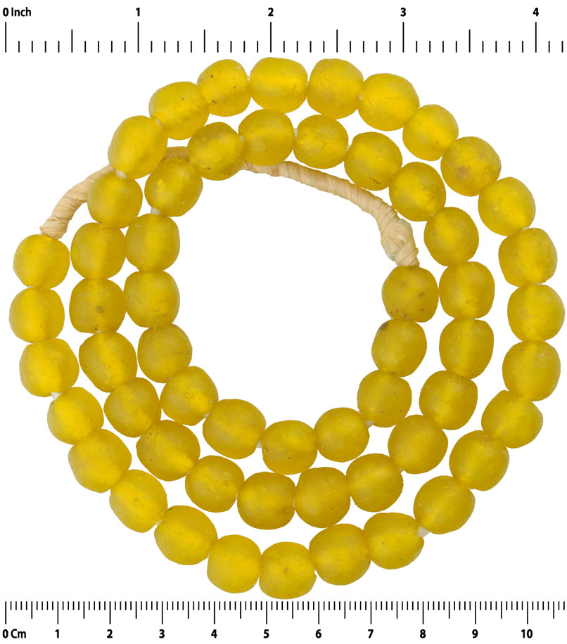African Trade Beads Krobo Recycled Powder Glass Dipo Festival Necklace Jewelry - close-up