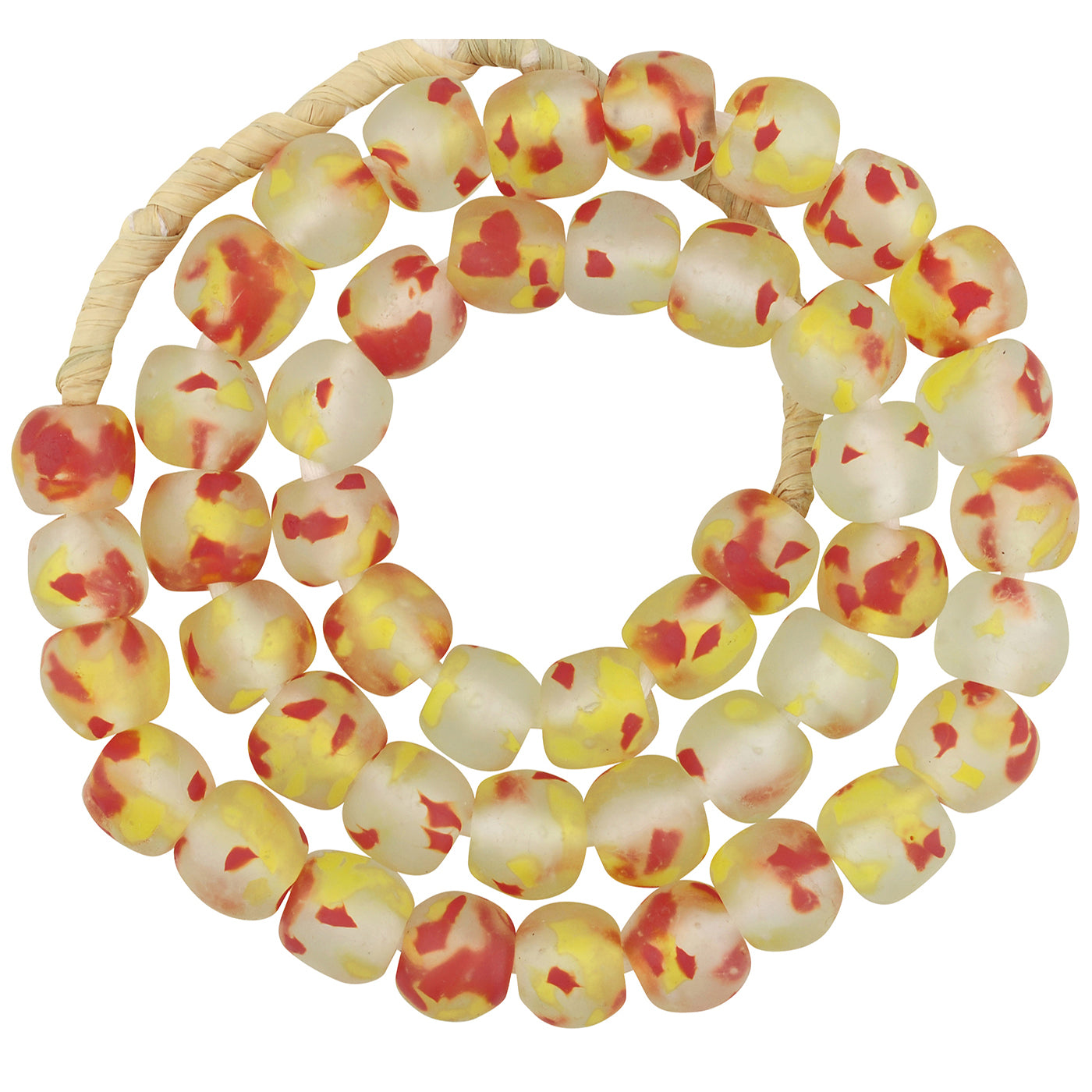 Beads Collar africano hecho a mano de vidrio reciclado tumbled translucido - Tribalgh