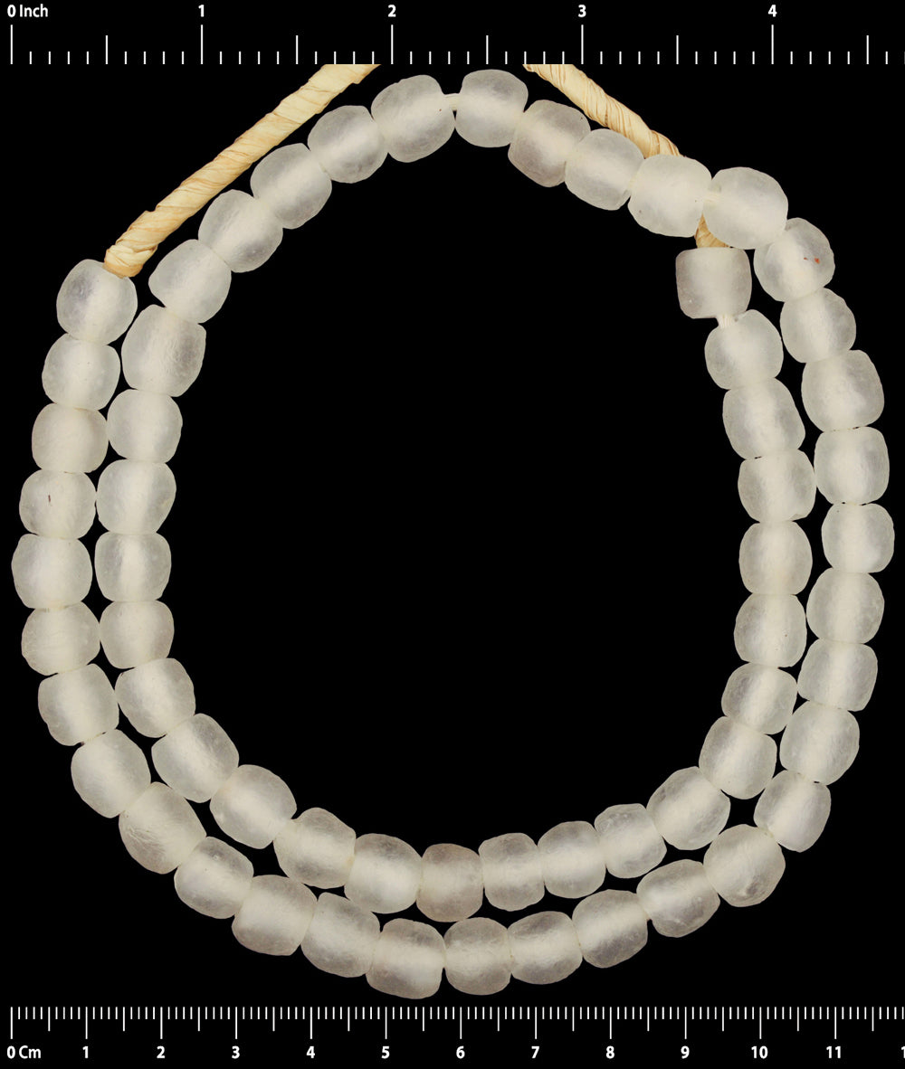 Krobo recycled glass powder beads Ghana African trade handmade ethnic necklace - Tribalgh