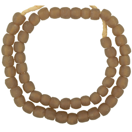 Afrikanische Perlen aus recyceltem Pulverglas handgefertigt Krobo ethnische Halskette durchscheinend - Tribalgh