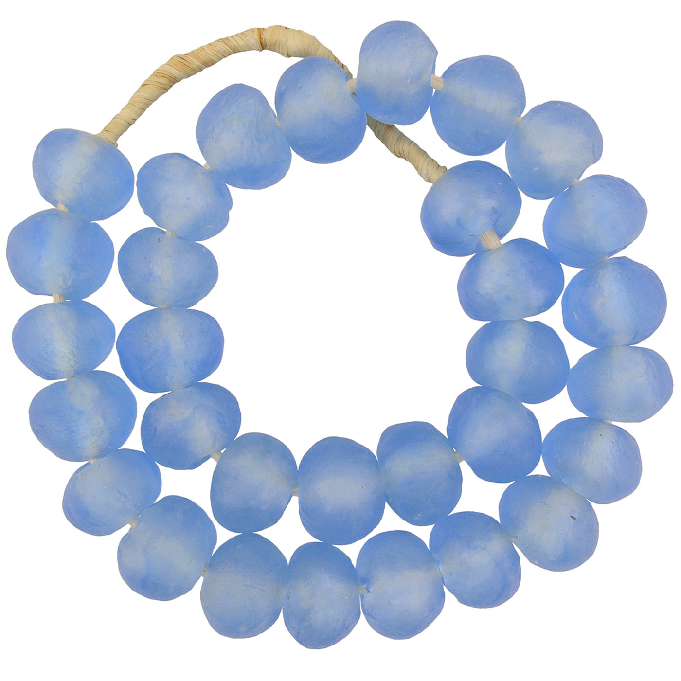 Handmade Krobo beads recycled glass powder African ethnic necklace - Tribalgh