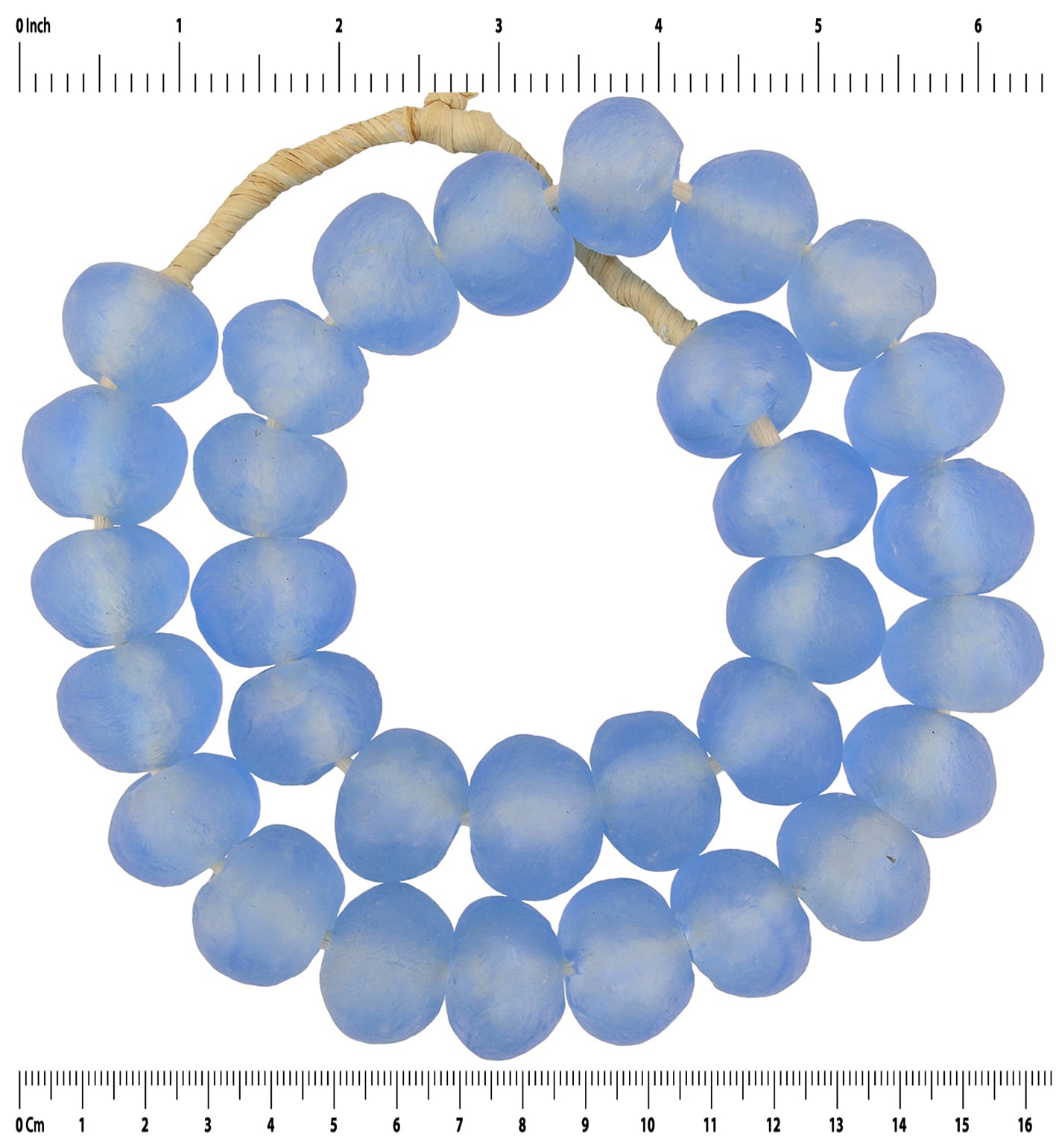Handmade Krobo beads recycled glass powder African ethnic necklace - Tribalgh