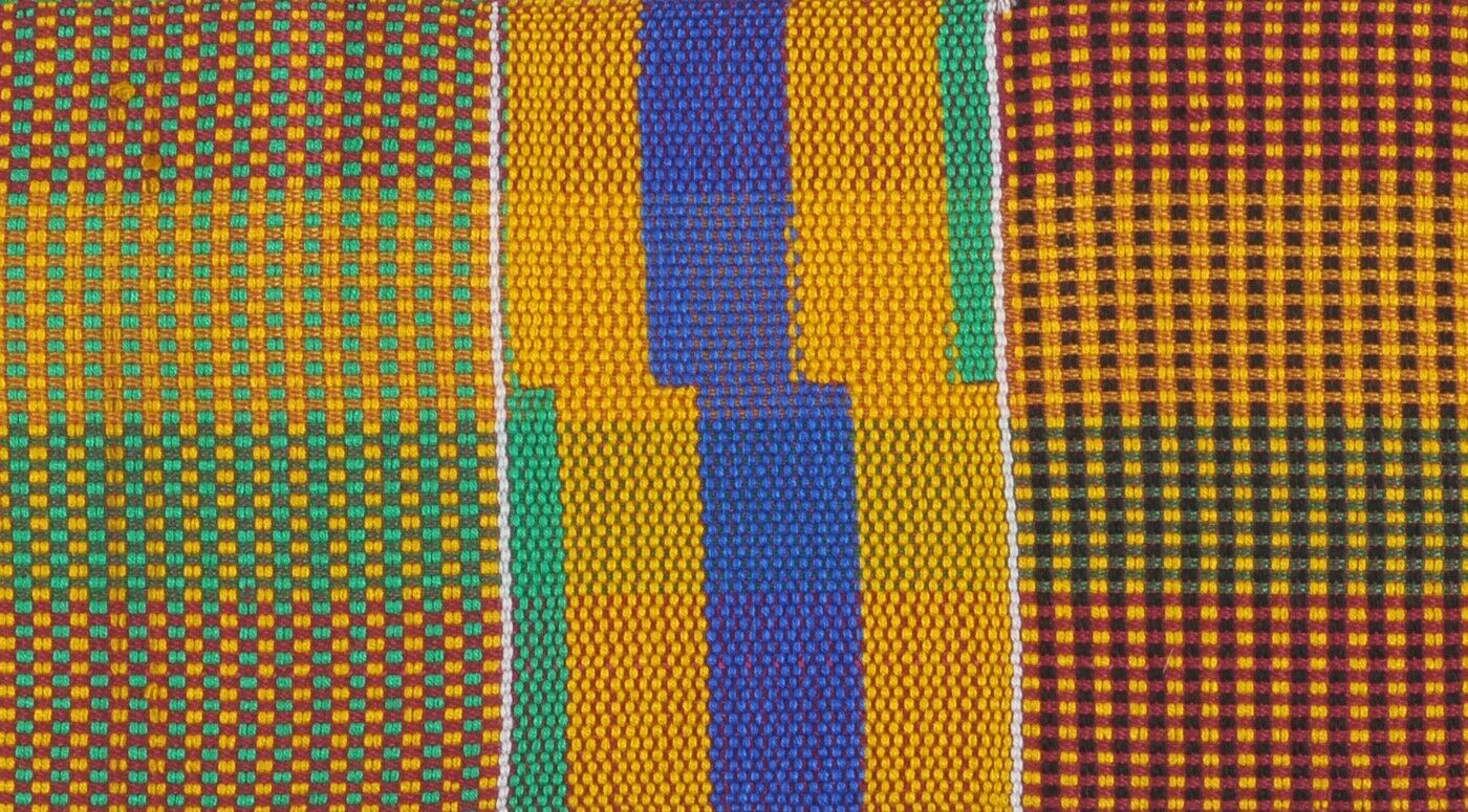Kente stole Ghana African cloth handwoven scarf Ashanti fabric sash - Tribalgh