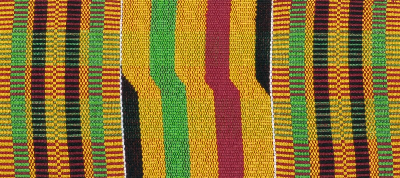 Ghana Kente cloth scarf stole handwoven African textile Ashanti sash - Tribalgh