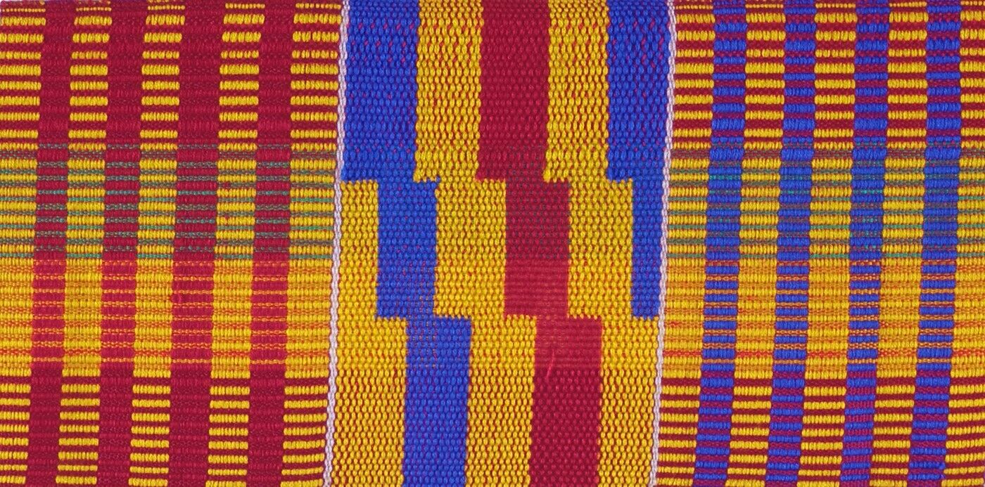 Ghana Kente cloth scarf stole handwoven African textile Ashanti sash - Tribalgh
